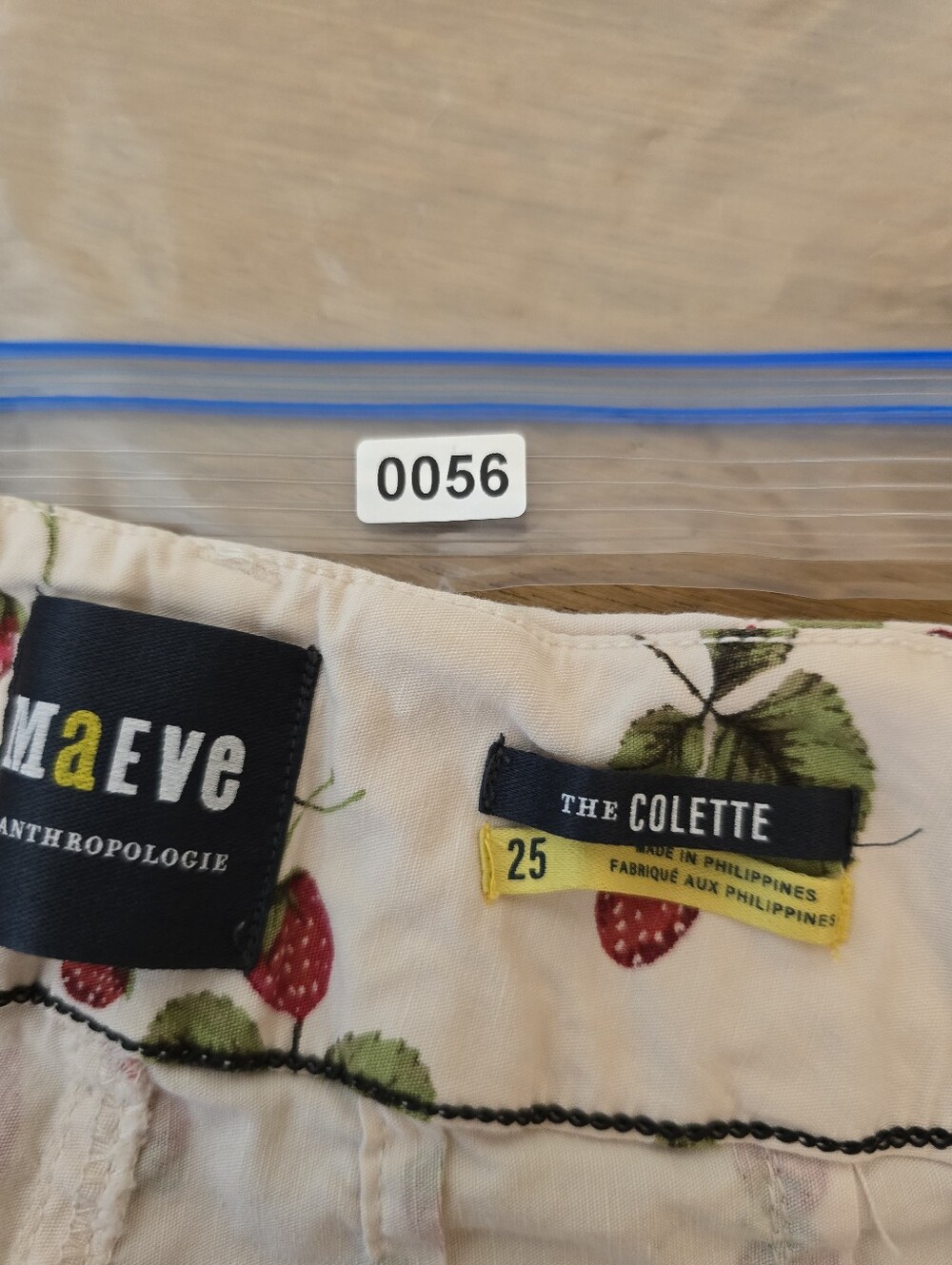 Maeve Colette Crop Wide Leg Linen Blend Pants Strawberry Print Size 25 - Picture 6 of 13